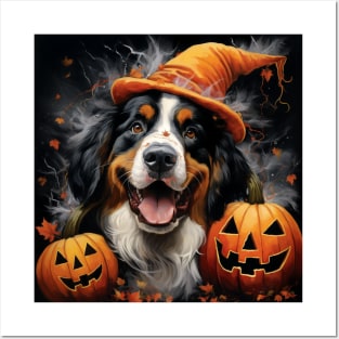 Bernese Mountain Dog Halloween Posters and Art